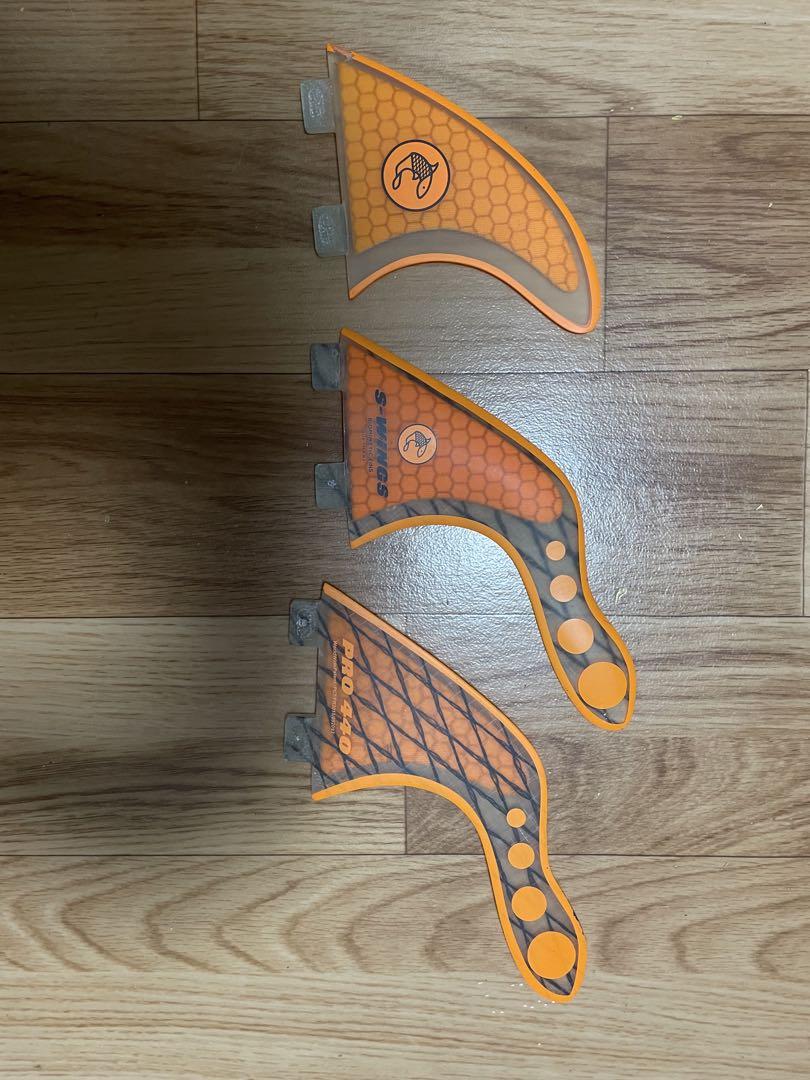FCS1用　S-wing fin 440トライフィン　オレンジ