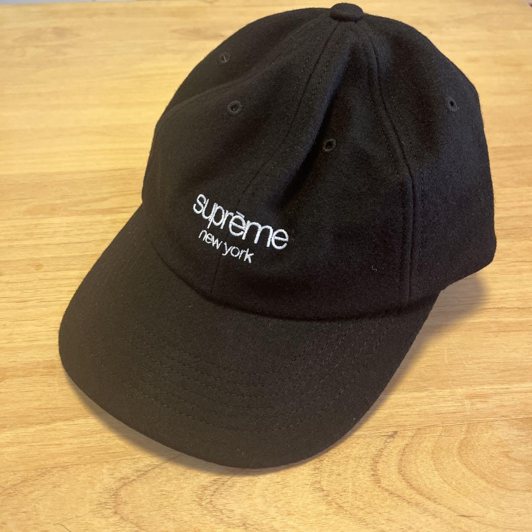 【値下げ】新品Supreme WAXED WOOL 6-PANEL キャップ 黒 帽子