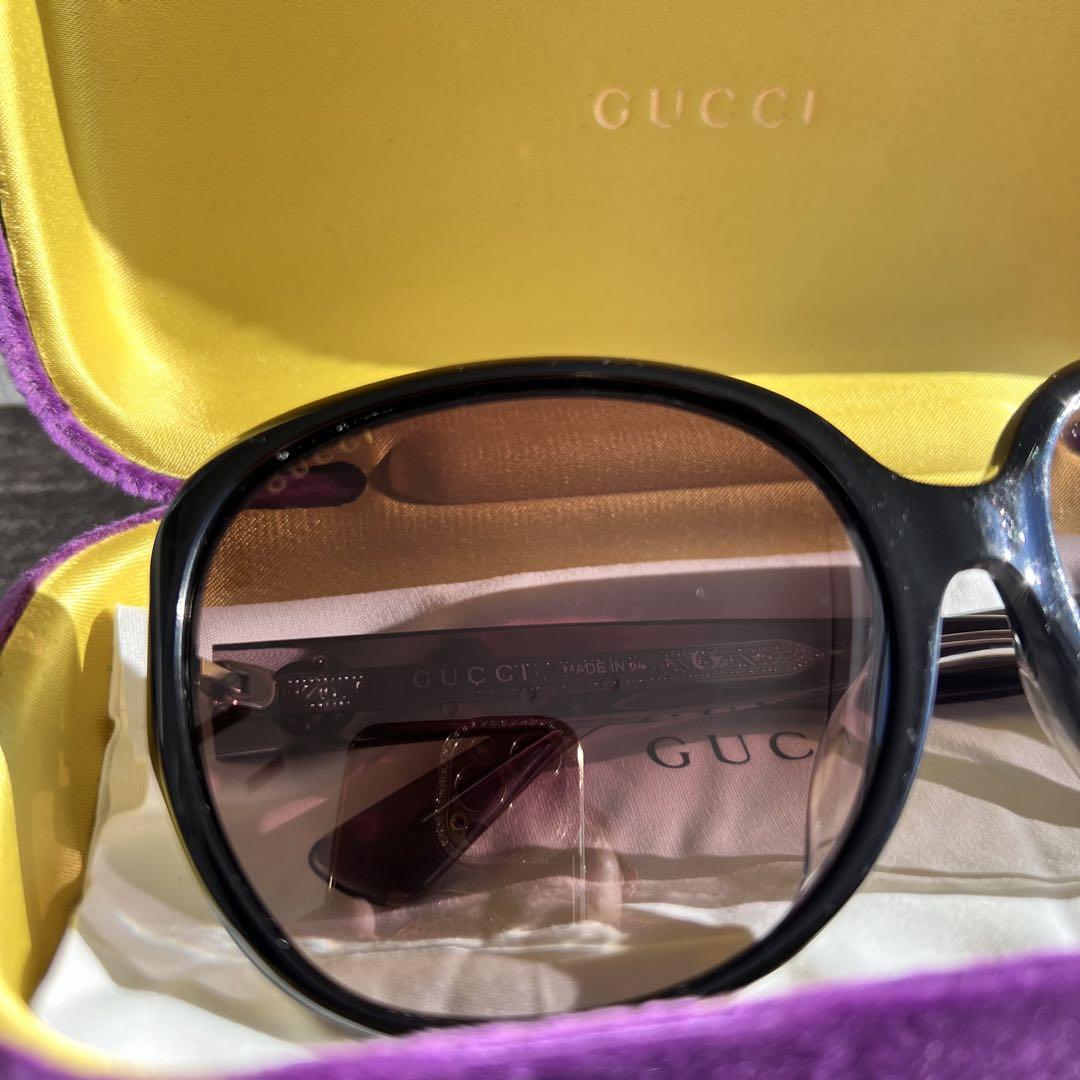 100％本物 luxorX様専用】GUCCI ブラック ラウンド型サングラス 小物