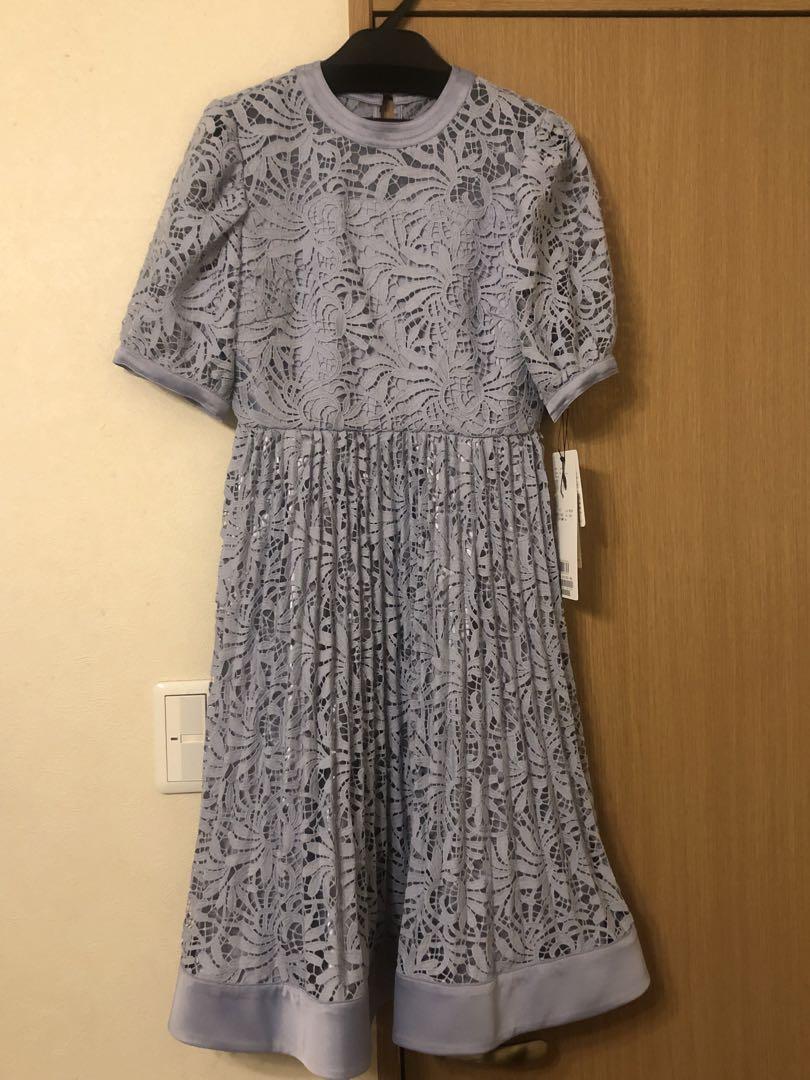 レースパフスリーブ半袖フレアワンピース 新品