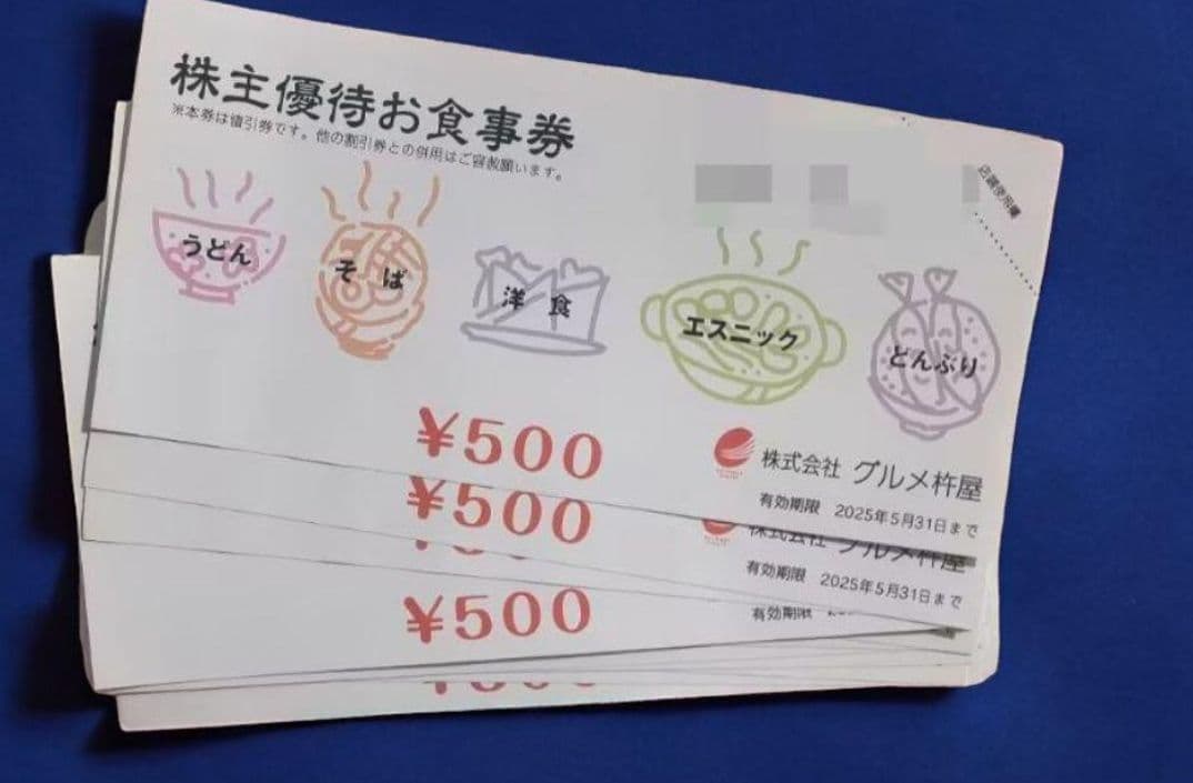 グルメ杵屋 株主優待券20枚10000円分