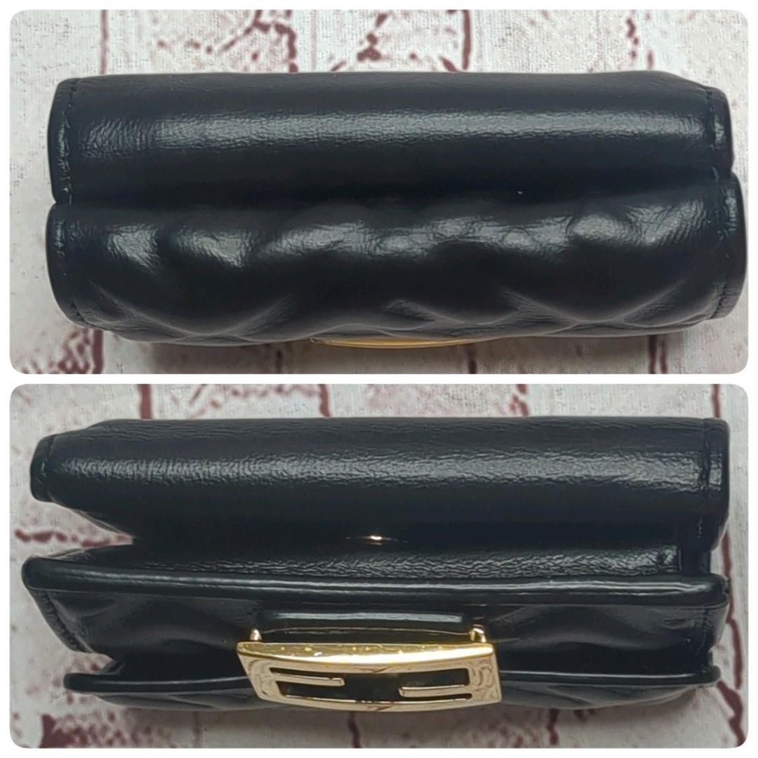 美品レアカラー◆FENDI 三つ折り財布　ナッパーレザー バゲット マイクロ 三つ折り財布 レザー グレー | Fendi