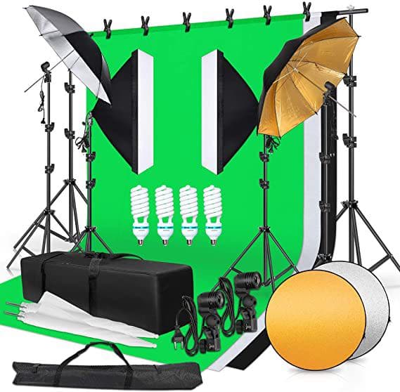 撮影ボックス 照明キット 背景スタンド ソフトボックス 85W電球 www