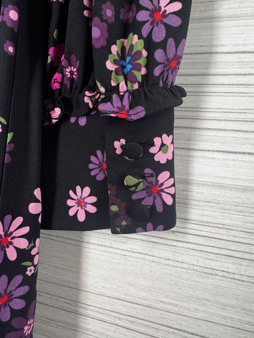 Kate Spade 花柄ワンピース 黒