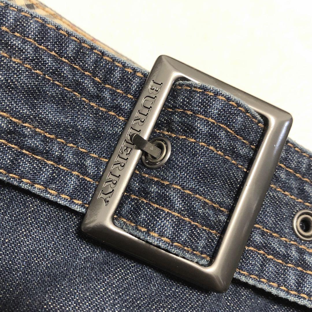 BURBERRY LONDON ノバチェック　デニム　巻きスカート　ベルト