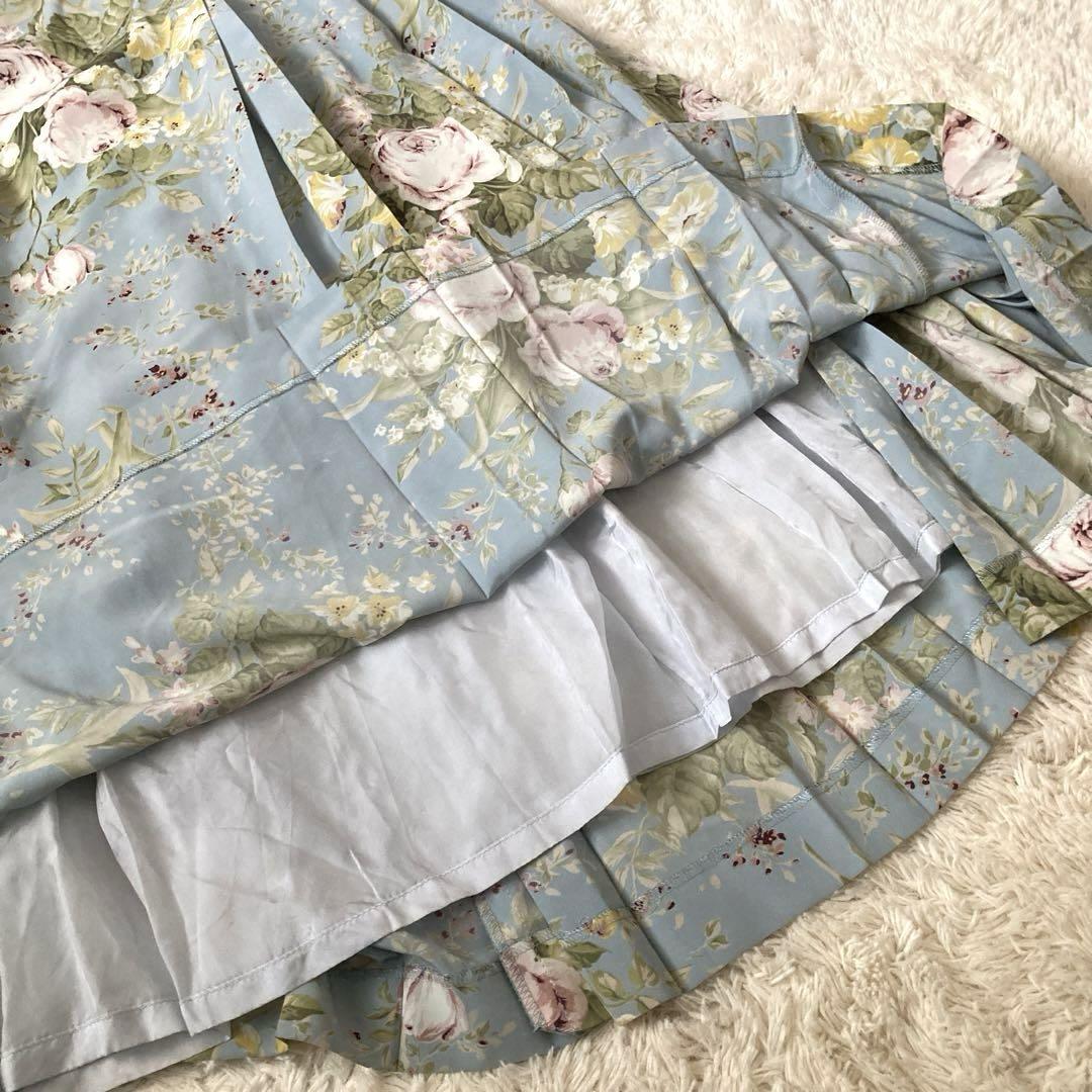 インゲボルグ】シャツワンピース マキシ丈 ピンタック ベルト 花