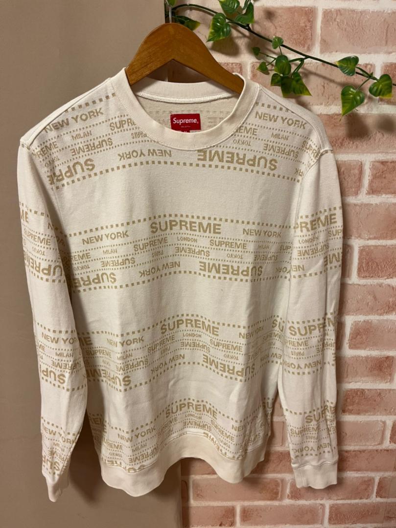 となった¡ 完売品 SUPREME Metallic Jacquard クルーネック 白 R3y1N-m70784445061 ください
