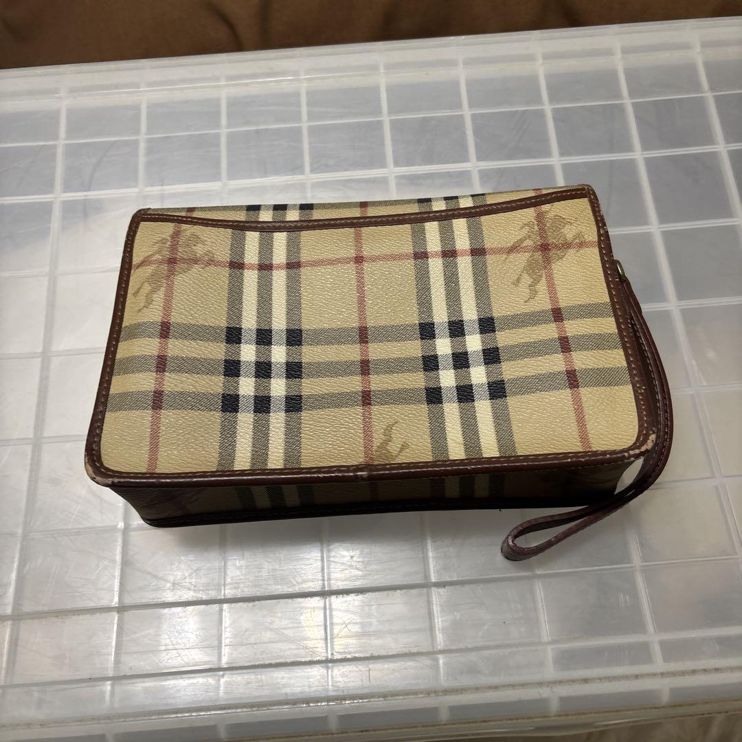 Burberry チェック柄 レザー クラッチバッグ バッグ