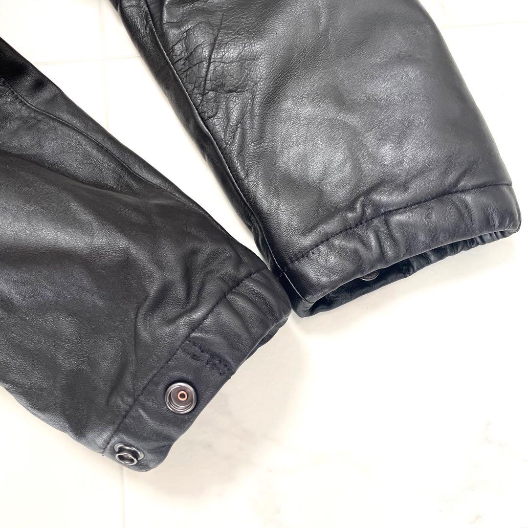 希少 極美品 L&B HOMME 羊革 フーディーレザージャケット ブラウン M