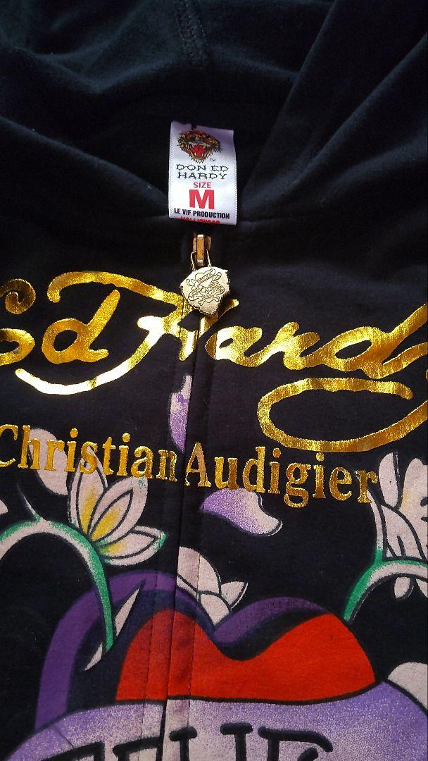 Ed Hardy グラフィックパーカー ラインストーンMサイズ Ed Hardy グラフィックパーカー ラインストーンMサイズ