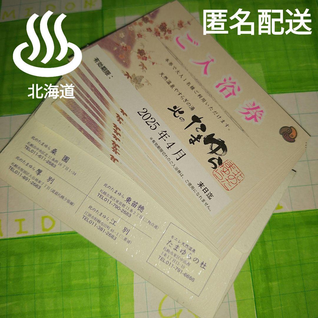 北のたまゆら ご入浴券 2025年4月迄 回数券 温泉 北海道