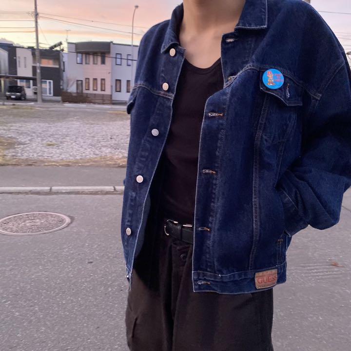 40%割引ブラック系,2XL(3L)新作モデル 希少 90s vintage guess デニム 超人気 Gジャン GUESSデニムジャケット Gジャン/デニムジャケット
