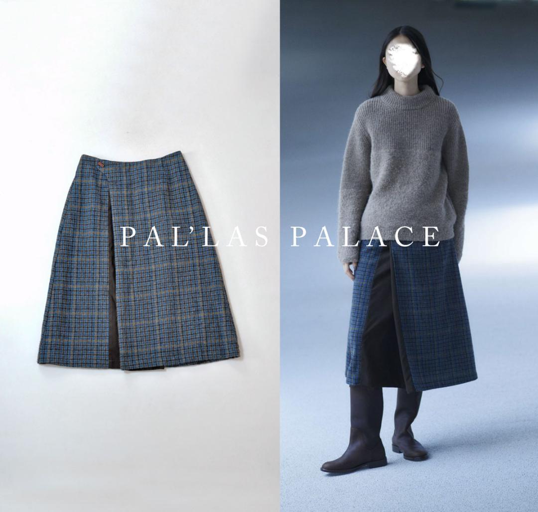 PAL’LAS PALACE パラスパレス シェットランドチェックラップスカートM PAL’LAS PALACE