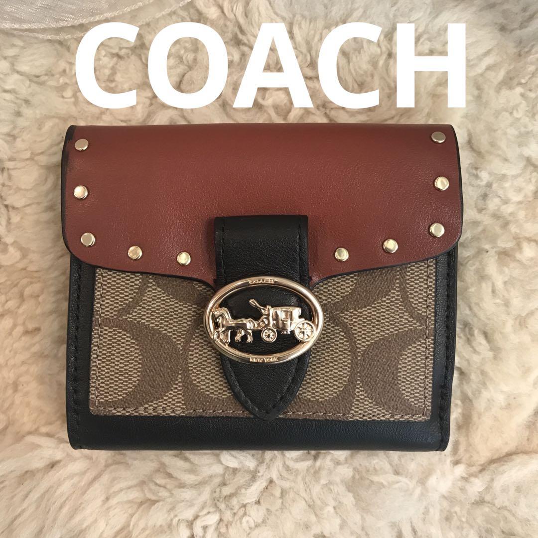 ★未使用品★COACH　コーチ　シグネチャー　折り財布　コンパクト財布