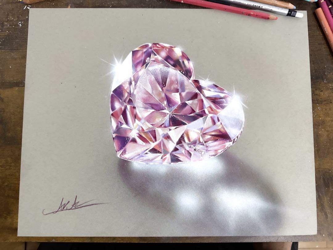 色鉛筆画 ダイヤモンド(原画)