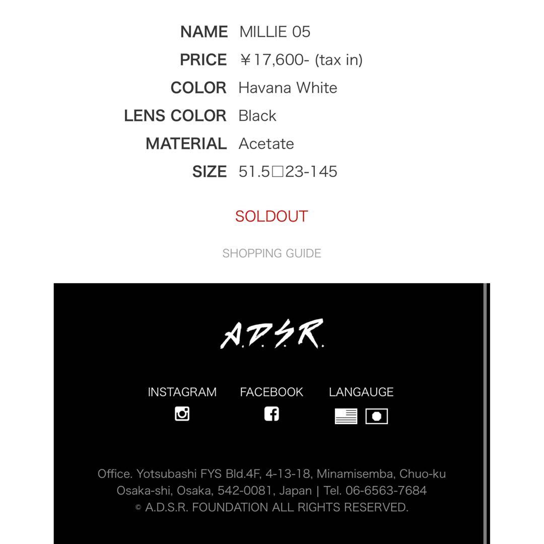 人気商品は人気商品はADSR サングラス MILLIE 05 ミリー HAVANA WHITE