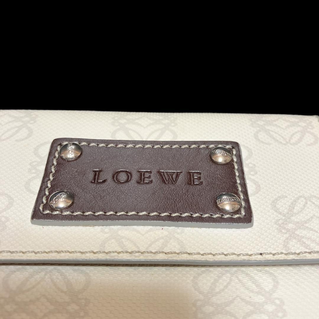 ☆格安☆ 【ロエベ】 折財布 レザー 白 アナグラム レディース ブランド