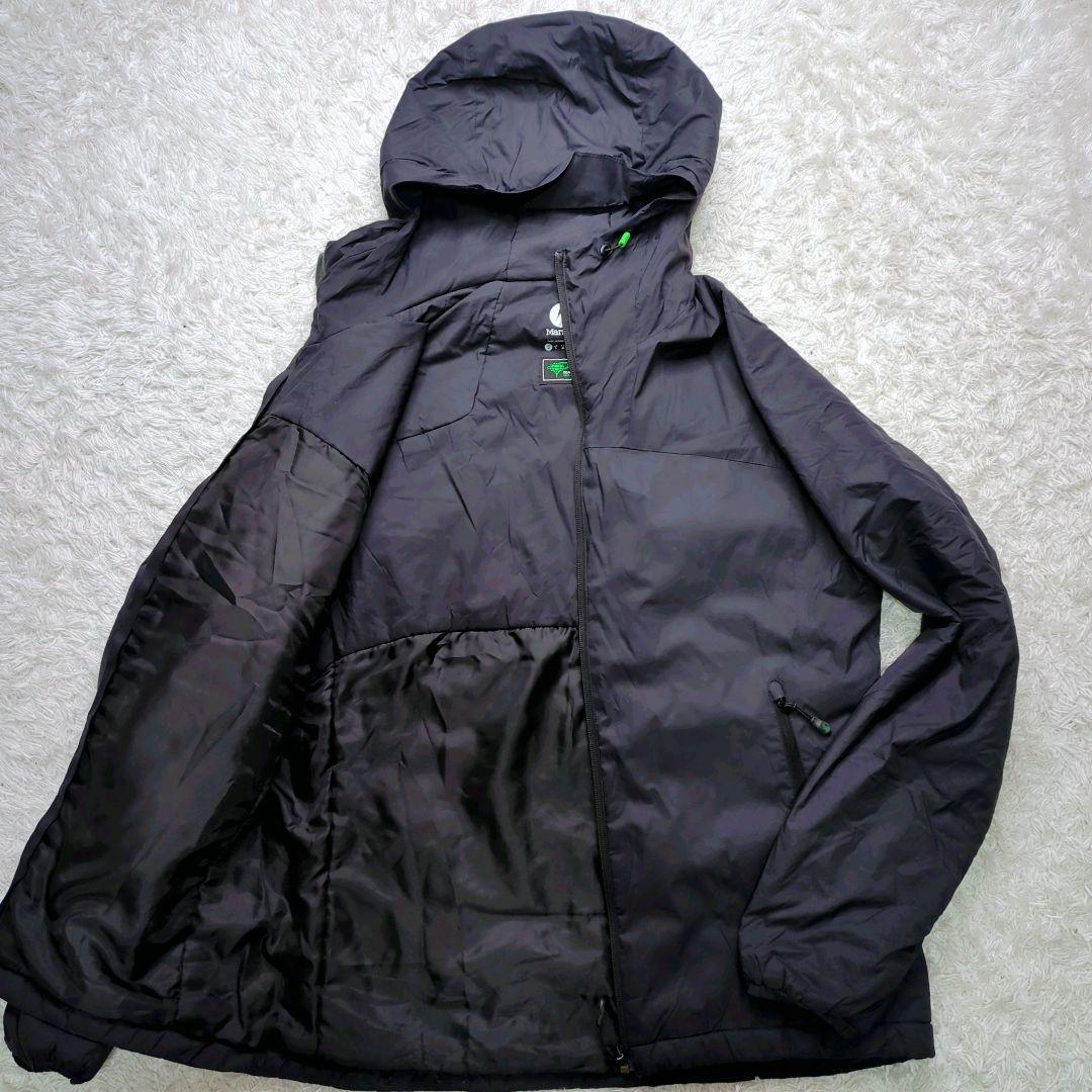 【美品】Marmot　ジャケット　ダウン　ナイロン　ブラック　フード　マーモット