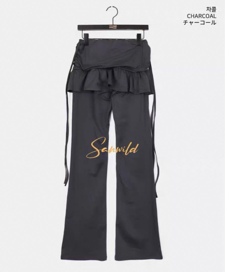 フリル付きチャコールパンツ 5,700円