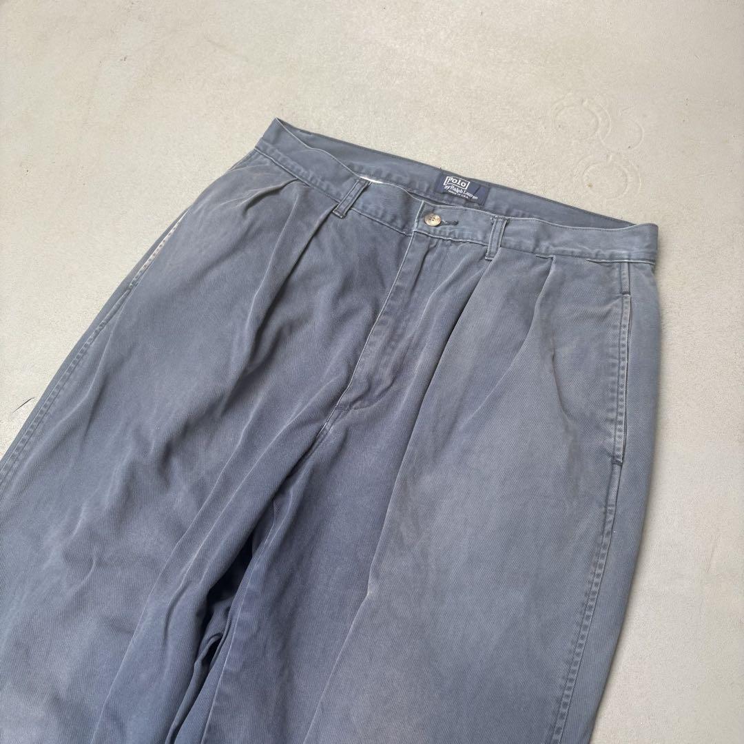 【超歓迎】 90s polo by Ralph Lauren USA製 ポロチノ 2tack パンツ