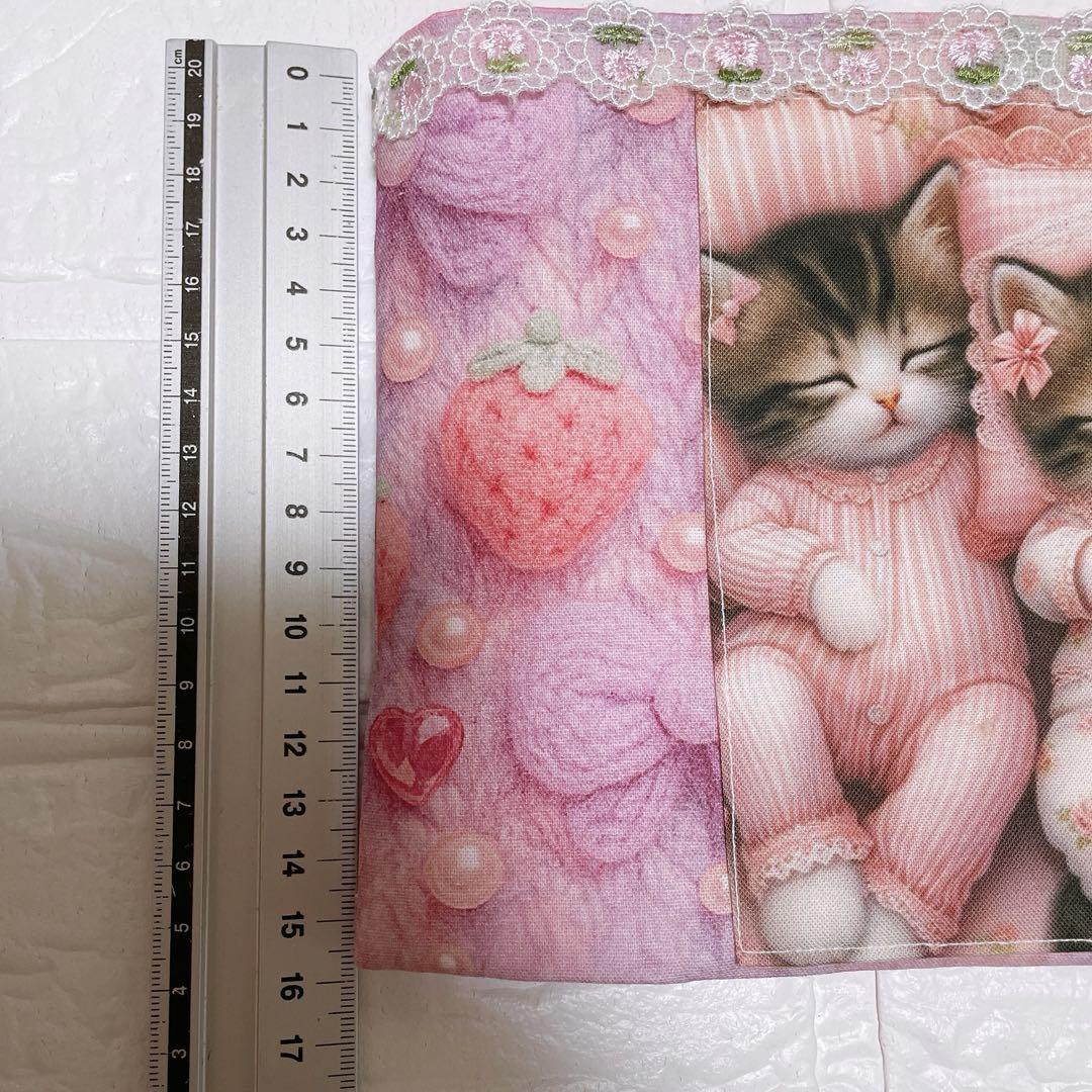 激レアねこパネル生地　ハンドメイド　ミニバック　布バスケット 猫 パネル生地のミニミニトートバッグ ベージュ 871 | iichi