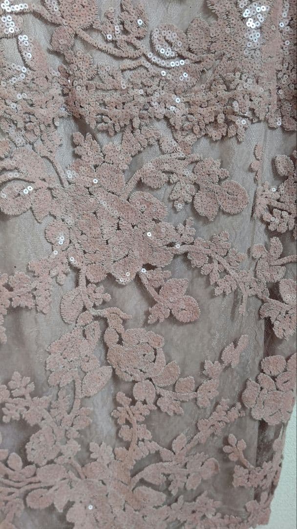 ★【TADASHI SHOJI】スモーキーピンク レース スパンコールドレス2 ★【TADASHI SHOJI】スモーキーピンク レース スパンコールドレス2