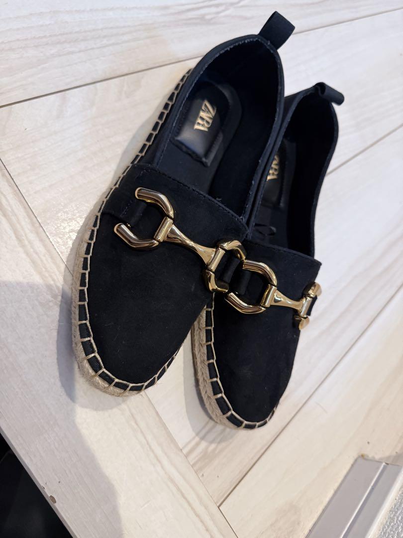 ZARA ビジューエスパドリーユ フラットシューズ スリッポン