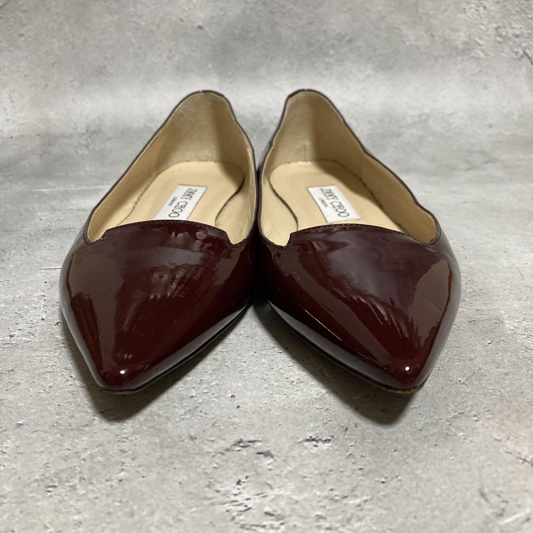 ジミーチュウ　JIMMY CHOO　ポインテッドトゥパンプス　エナメル　36.5