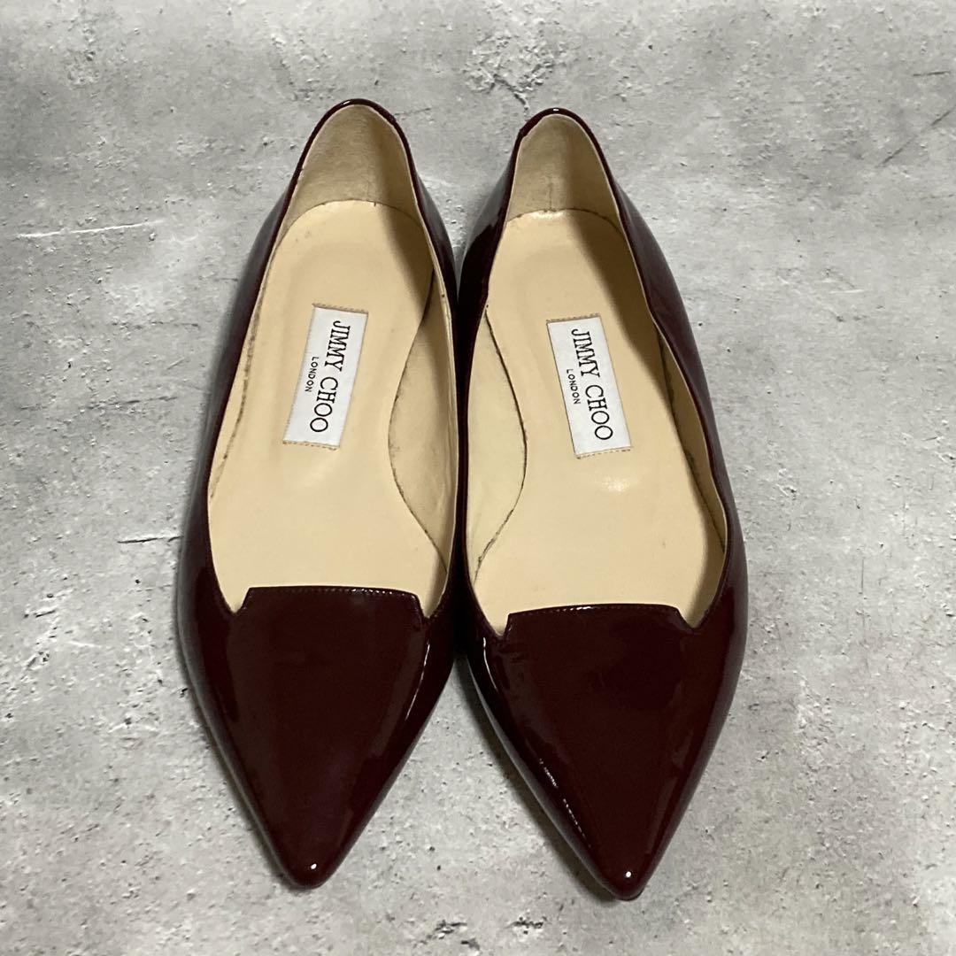ジミーチュウ　JIMMY CHOO　ポインテッドトゥパンプス　エナメル　36.5