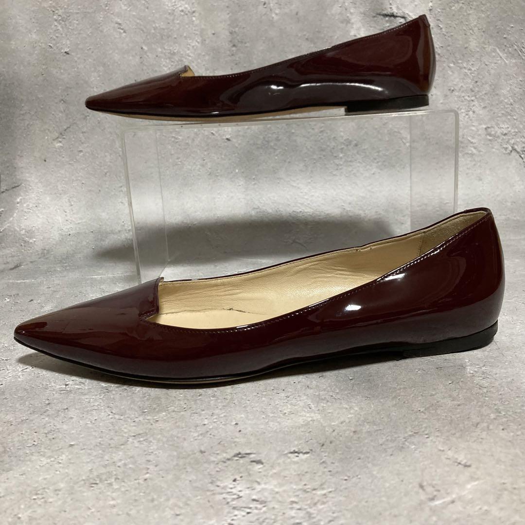 ジミーチュウ　JIMMY CHOO　ポインテッドトゥパンプス　エナメル　36.5