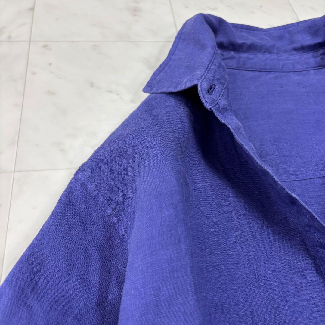 momoです★washed linen shirt リネンシャツ