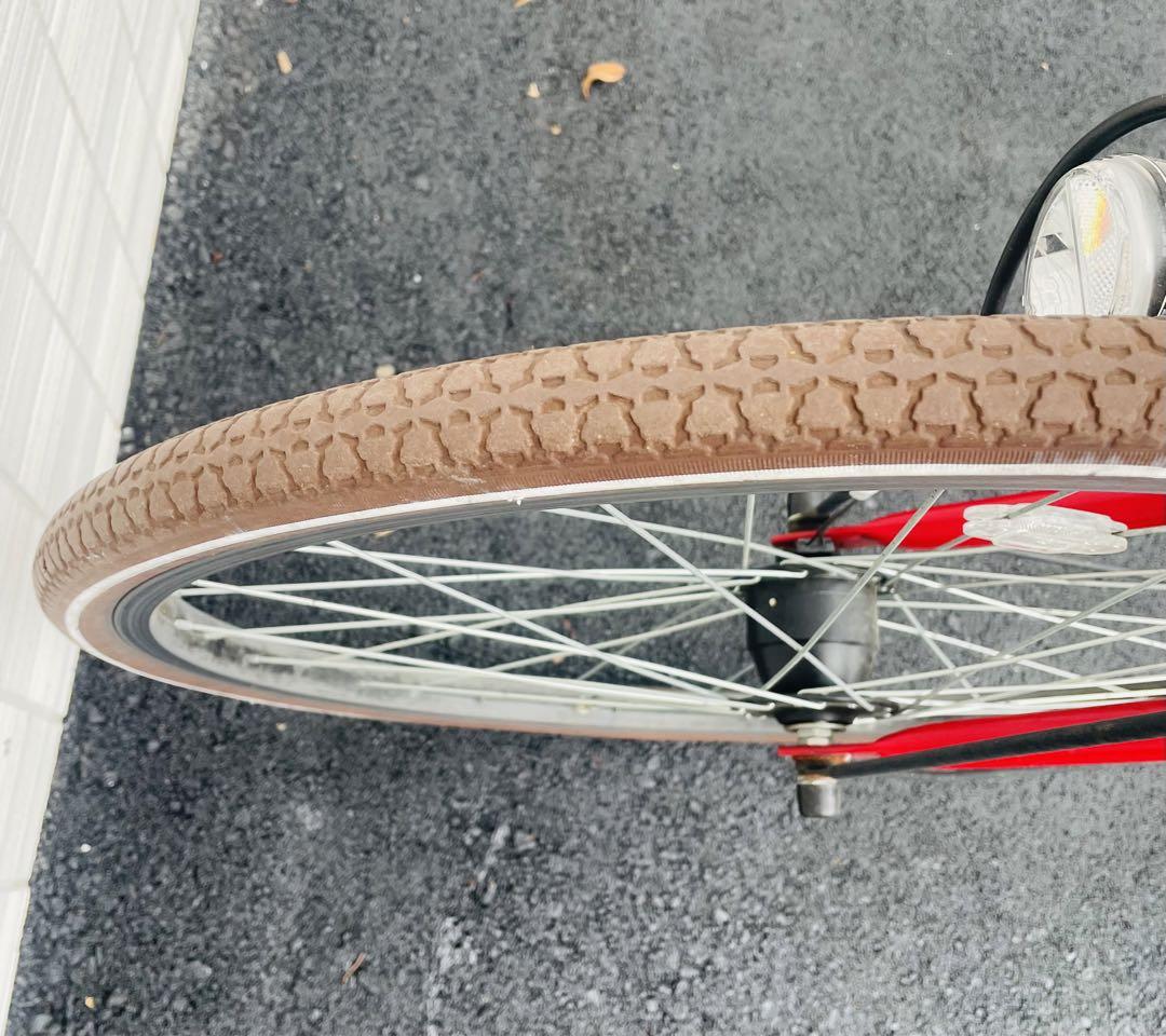 「⭐︎⭐︎⭐︎」アサヒ　6段ギヤ　26インチ　自転車　シティサイクル　赤　レッド
