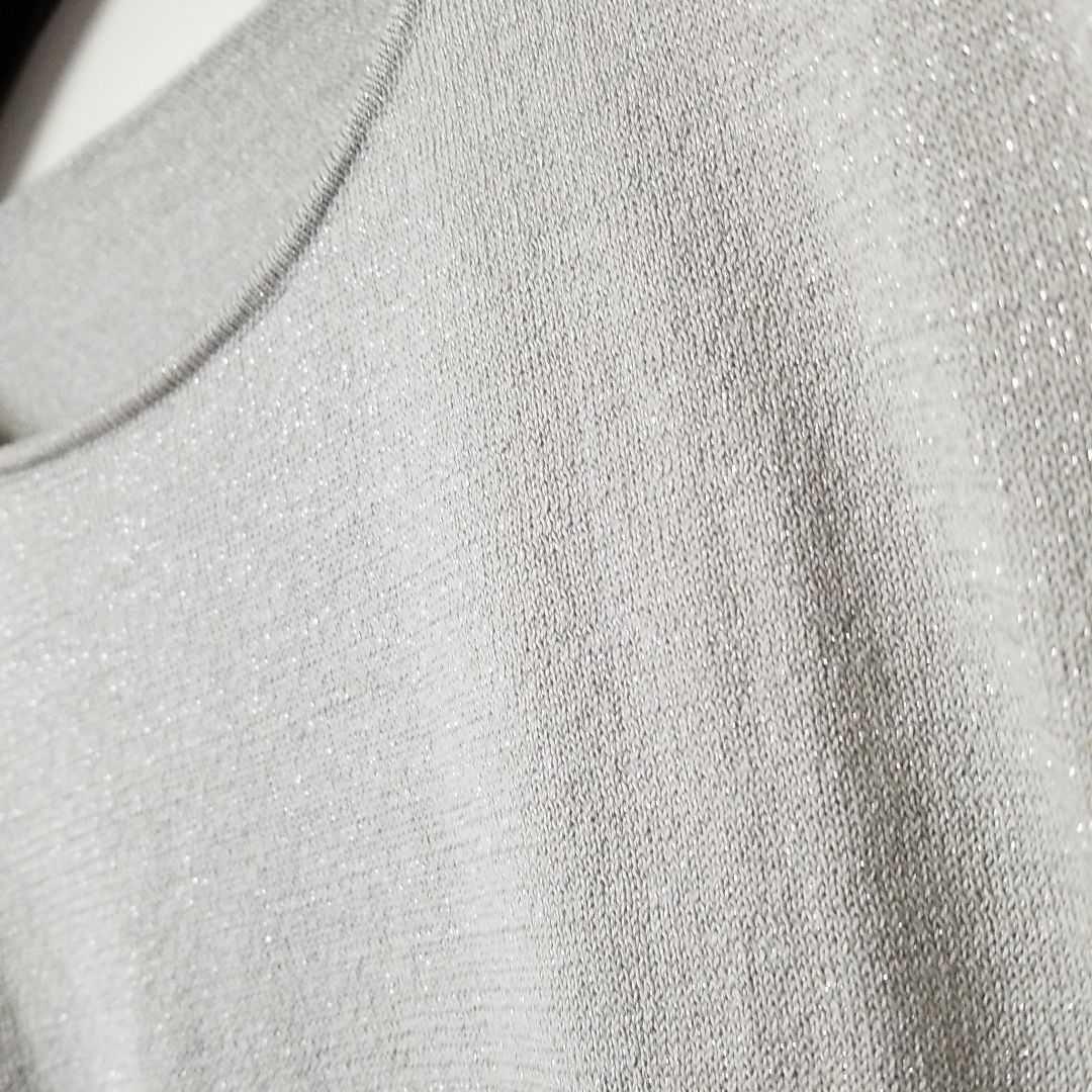 バジーレ28　大きいサイズ　半袖コットンニットカットソー　グレー　サイズ17号