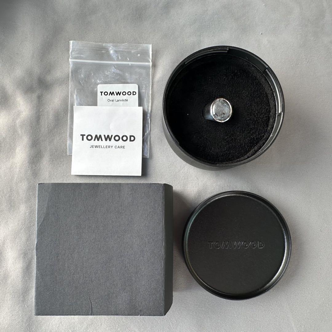 【美品】TOMWOOD トムウッドOval Larvikite Ring g50 セール】【TOMWOOD(トムウッド)】Oval Larvikite シルバーリング