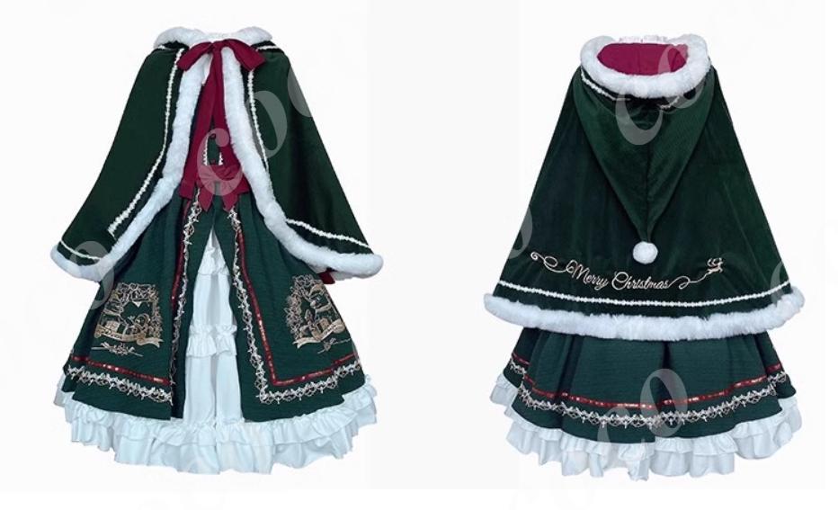 オリジナル lolita 洋服 冬 長袖 ロリータワンピース セット　L371＃