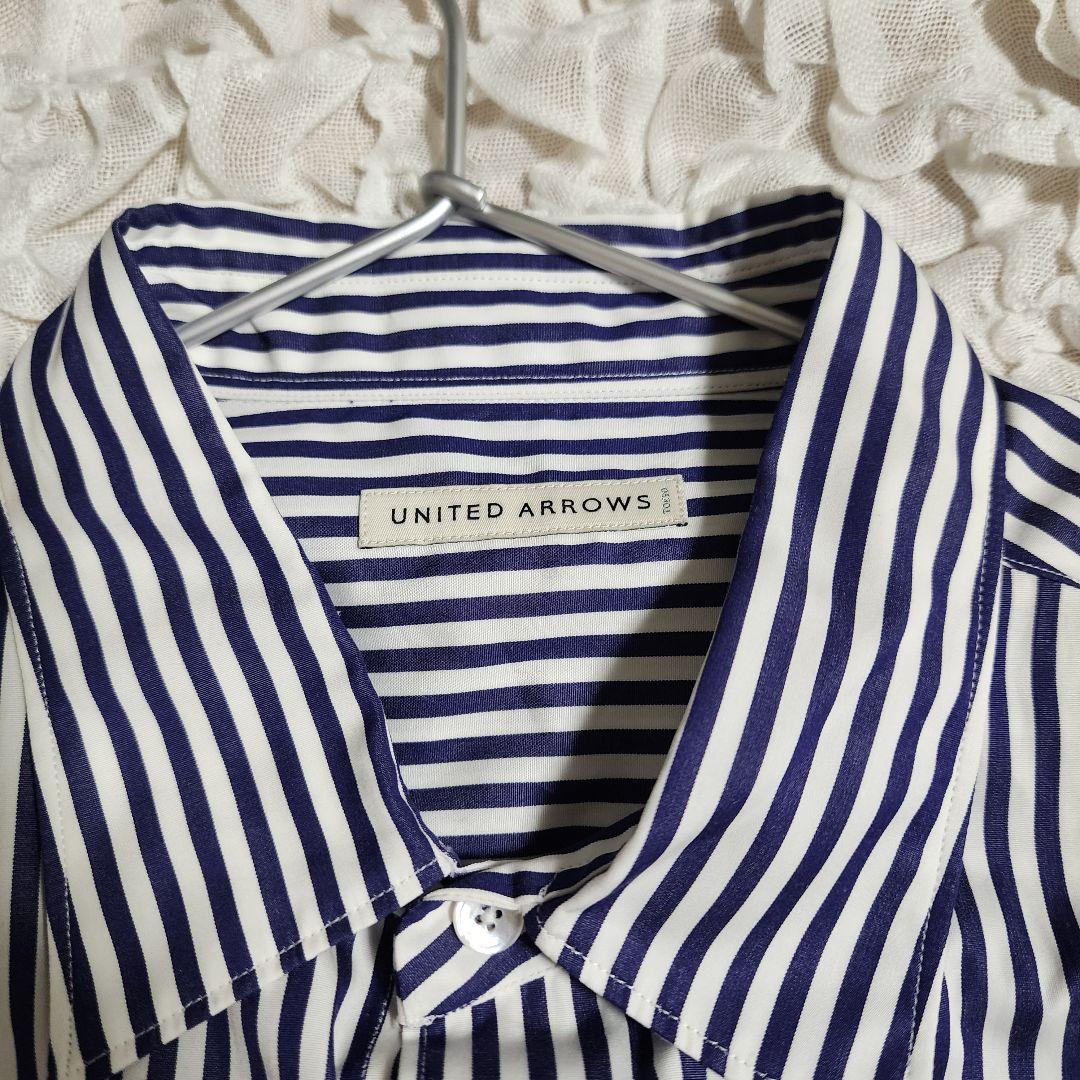 ストライプ レギュラーカラーシャツM・UNITED