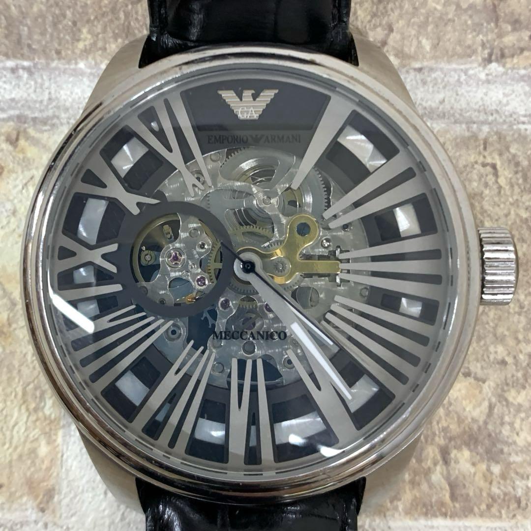 EMPORIO ARMANI 時計 自動巻き スケルトン AR4629