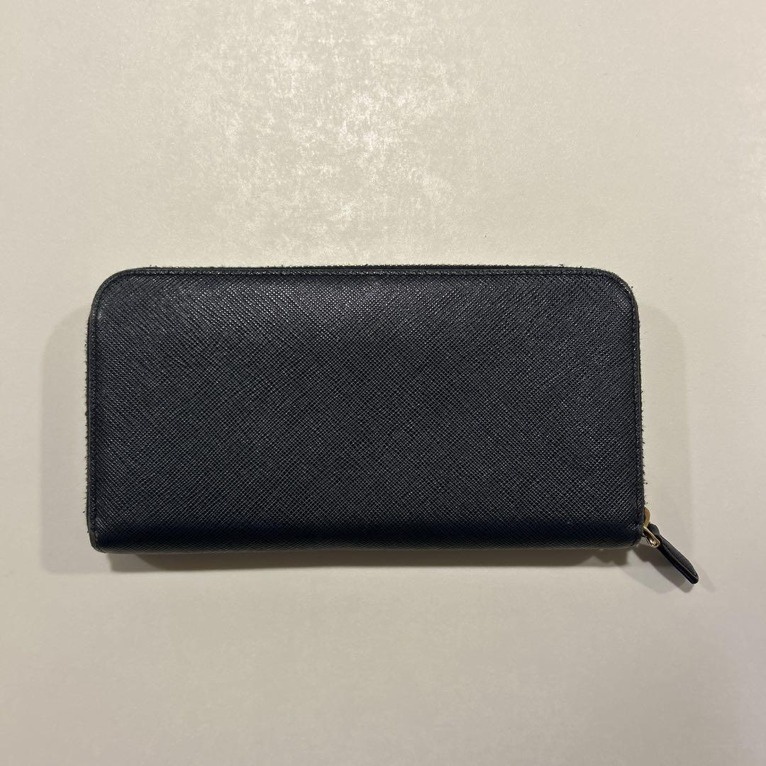 PRADA 長財布 紺 レザー