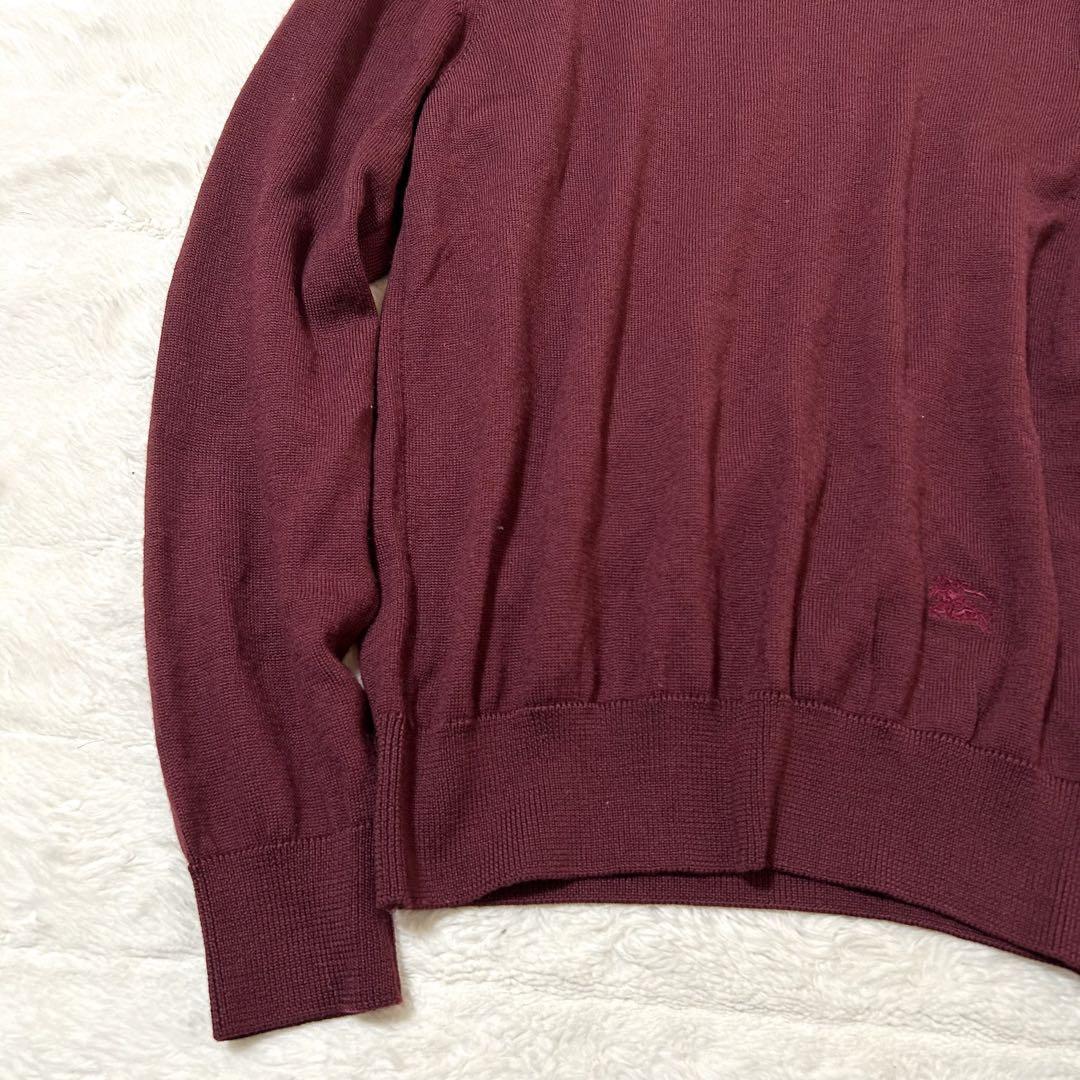 90's✨バーバリーズ カシミヤ混　オールド 長袖　ロゴ刺繍　レディース　M