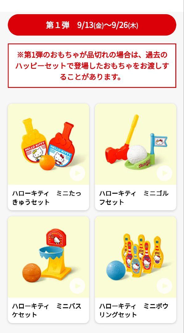 ハローキティ ハッピーセット マクドナルド まとめ売り 6点