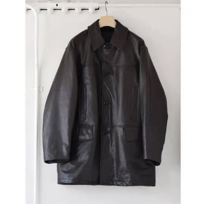 COMOLIコモリ22awラムレザーカーコートサイズ1 comoli コモリ レザーカーコート（COMOLI - 美品 comoli 22aw
