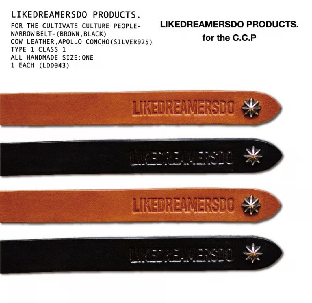 LIKEDREAMERSDO NARROW BELT ブラック ベルト