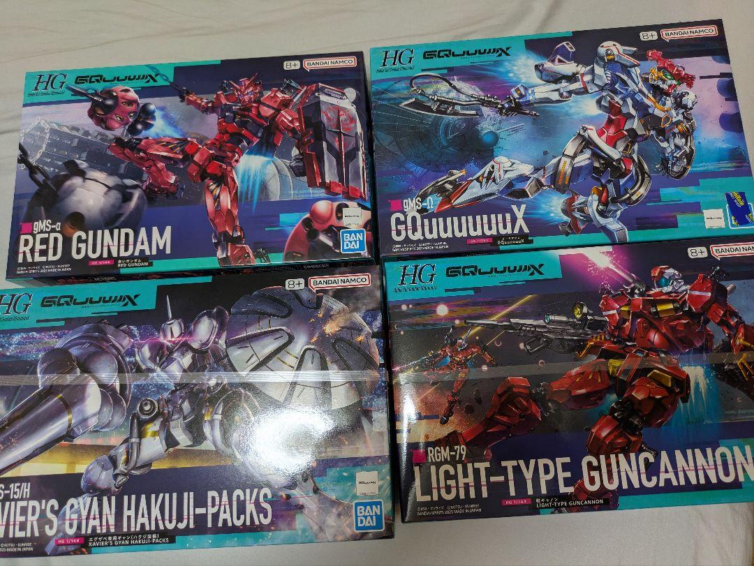 HG 赤いガンダム　軽キャノン　エグザベ専用ギャン　ジークアクス　4点セット このイラストはいいものだ！ジークアクスよりHGガンプラ