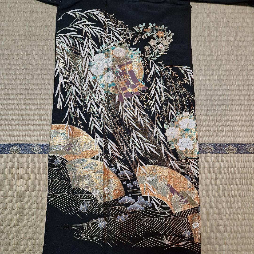【美品】黒留袖　着物　結婚式　江戸褄