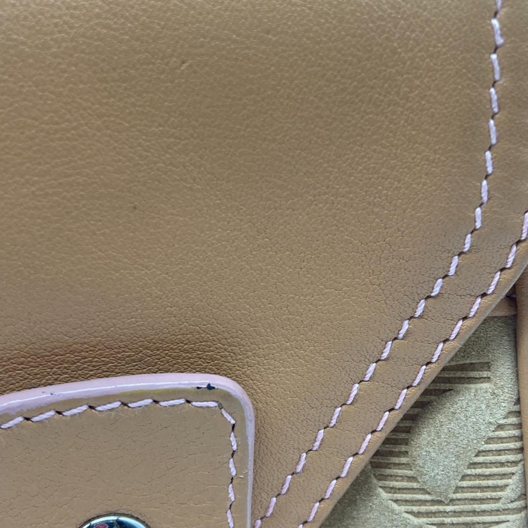 ▼LOEWE　アナグラム　レザー　スエード　ハンドバッグ　ロエベ　ベージュ