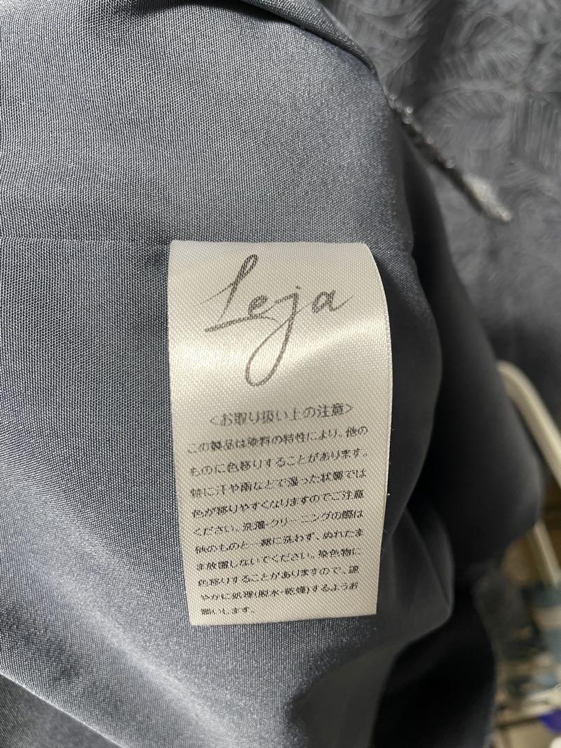 レジャ Leja 異素材スパンコール刺繍ドレス