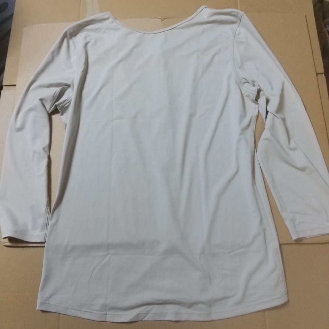UNIQLO - ユニクロWOMENエアリズムマエアキUネックT八分袖+白3XL