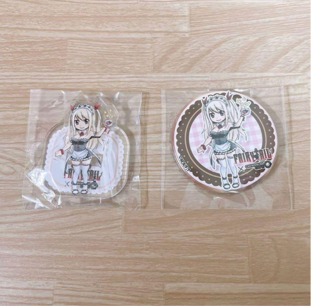 フェアリーテイル　キャラウムカフェ　缶バッジ　ルーシィ　ナツ ☆ FAIRYTAIL ルーシィ キャラウムカフェ アクスタ 缶バッジ ②
