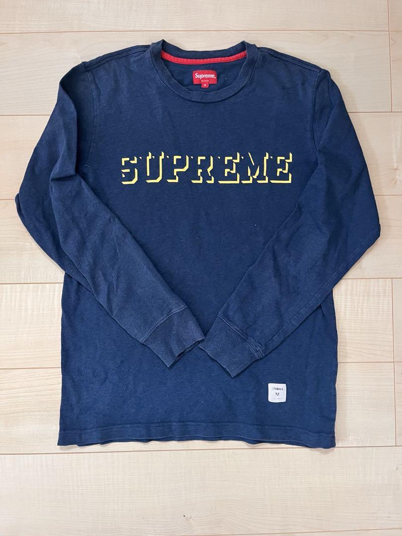 Supreme ネイビー 長袖カットソー M