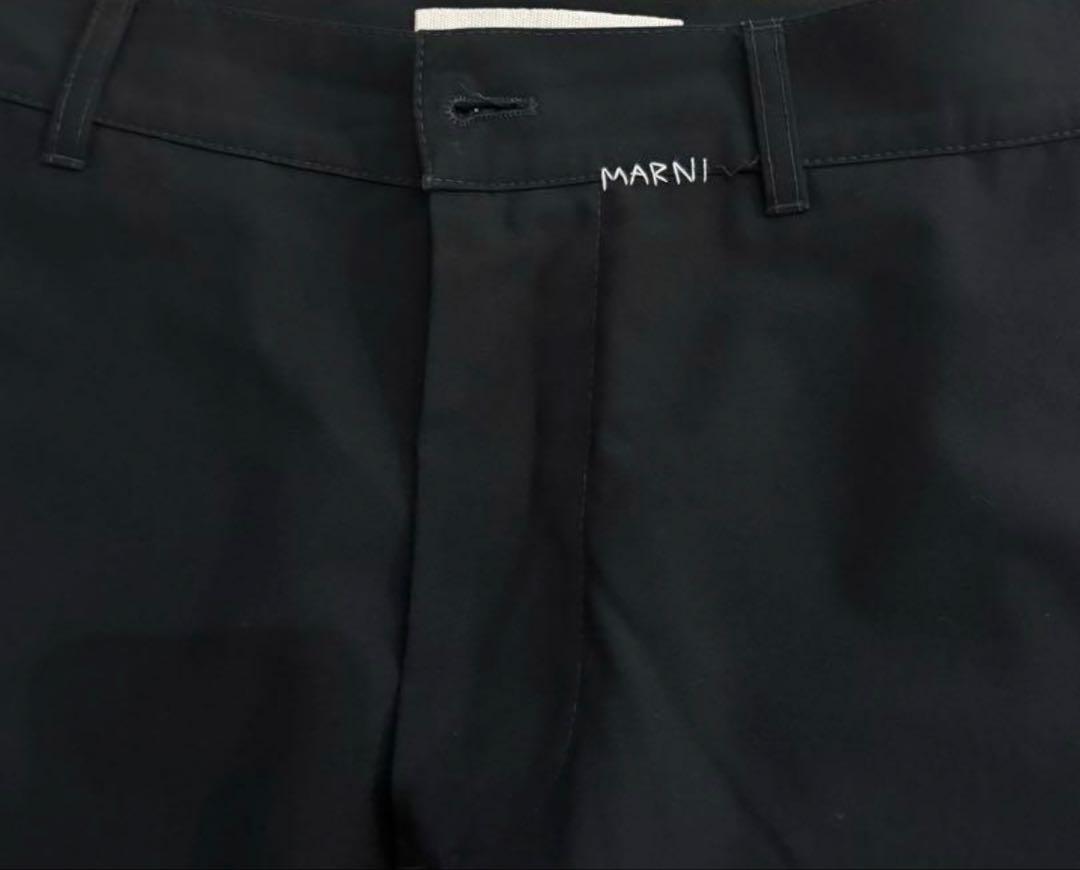 marni ロゴ刺繍 ストレートレッグ パンツ